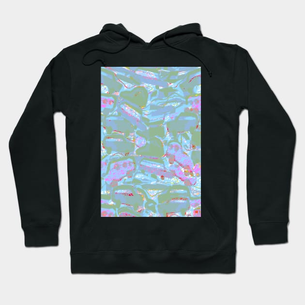 Turquoise Abstract Car Pattern Hoodie by charker